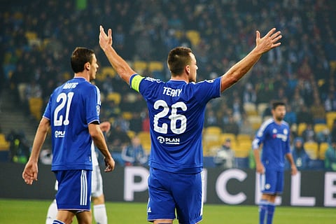 KIEV, UKRAINE - OKT 20: John Terry throws up his hands during the UEFA Champions League match between Dinamo Kiev vs Chelsea (London, England), 20 October 2015, Olympic NSC, Ukraine