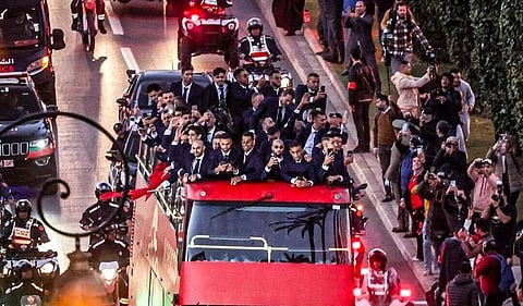 استقبال منتخب المغرب