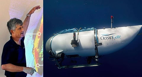 OceanGate CEO Stockton Rush; the Titan submersible. (Photos | AP)