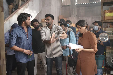 Abhilash Joshiy on set of 'King of Kotha'. (Photo | Express)