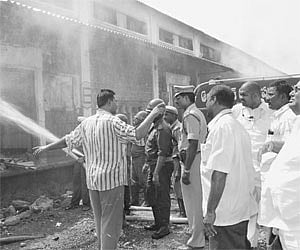 Cotton bales in CWC godown gutted