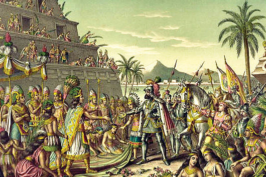 The Aztecs\' downfall at the hands of Cortes