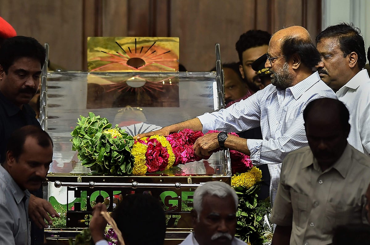 Film personalities pay final respects to late Tamil Nadu CM M Karunanidhi