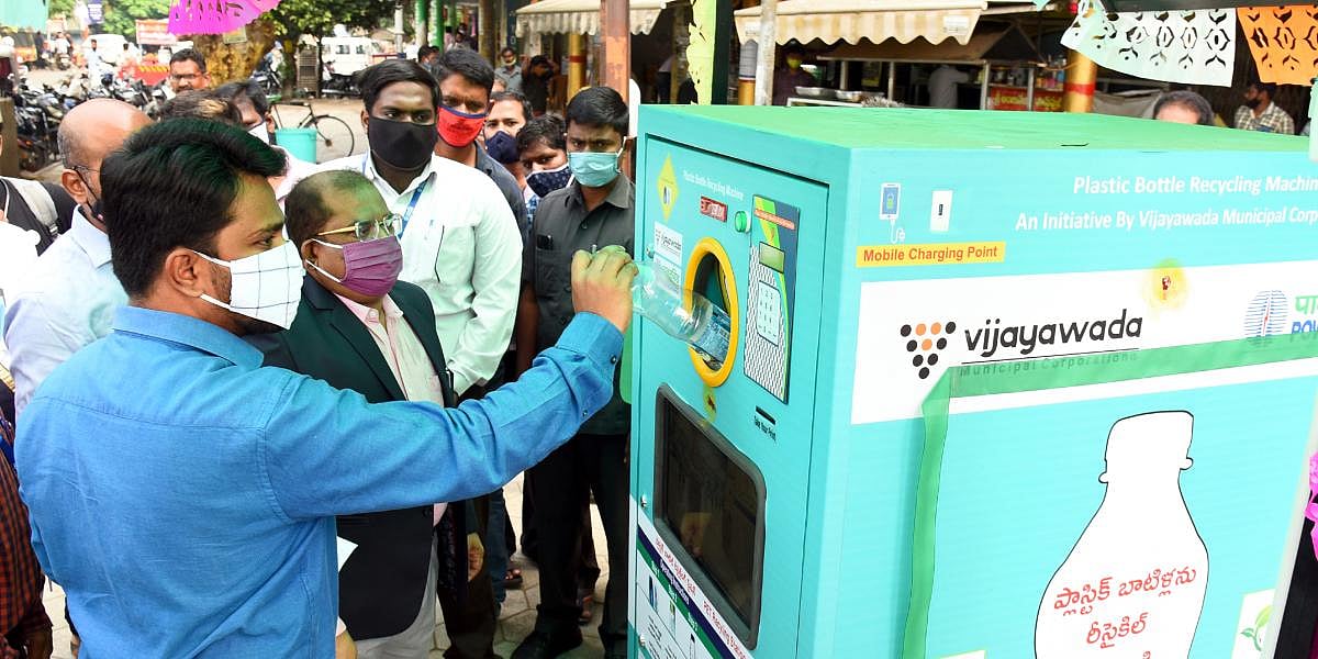2 plastic bottle recycling kiosks set up in Vijayawada