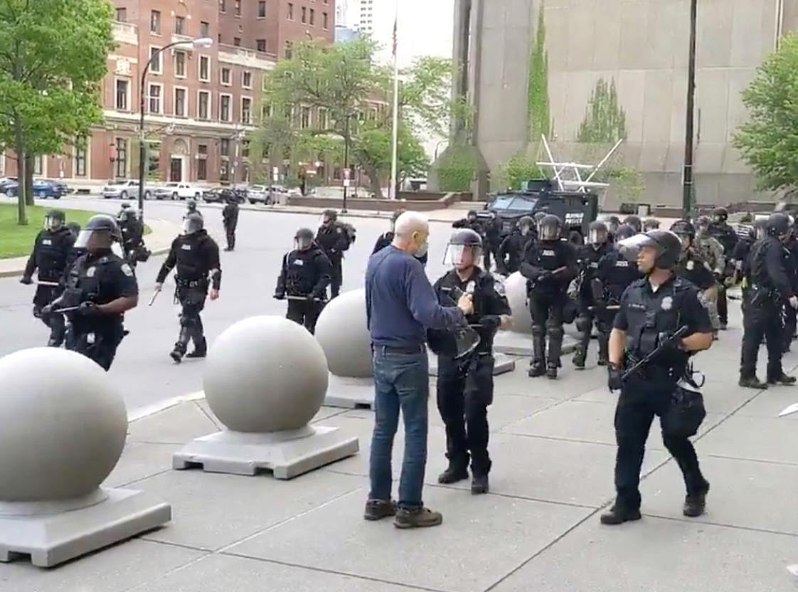 Floyd case 75yearold protestor bleeds after being pushed to