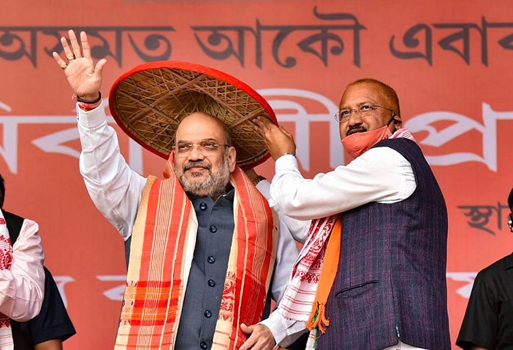 Shah slams Congress' talks of secularism with AIDUF barb in Assam