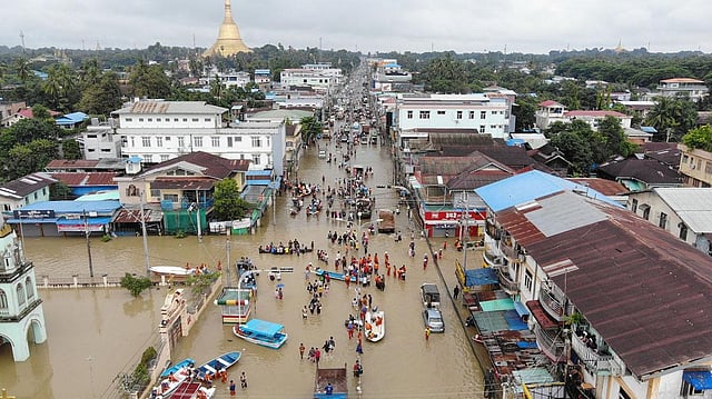 14,000 people displaced across Bago region after record rains