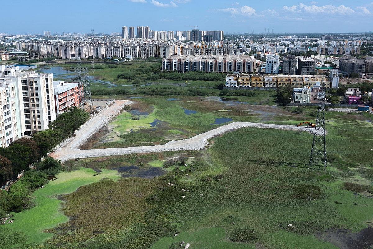 ‘Road’ being laid inside marshland in Perumbakkam