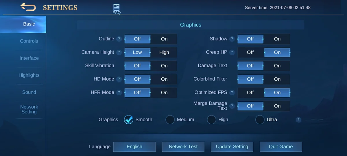 Lower graphics settings will reduce data consumption.