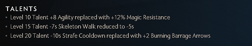 Clinkz's talents received minor modifications in Patch 7.30.
