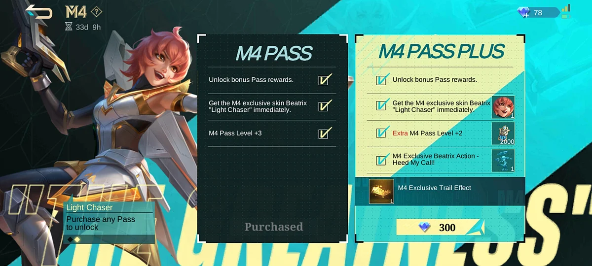 MLBB M4 Pass: How to Get Light Chaser and Stellar Brilliance Beatrix Skin