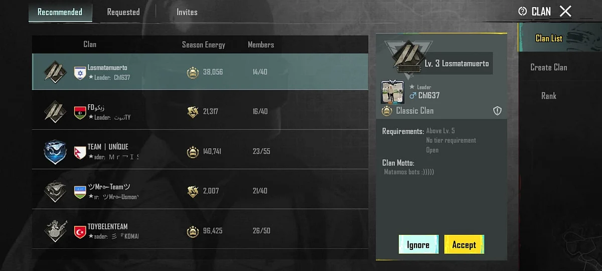 BGMI Clan