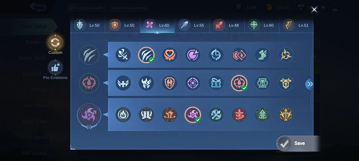 Benedetta New Emblem in Mobile Legends