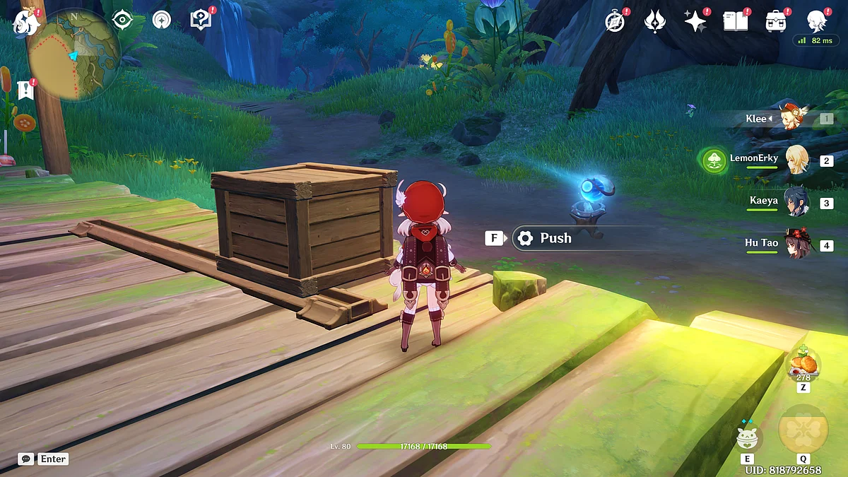 Pushing the box to the right side will allow you to open a treasure chest in the Preprint world.