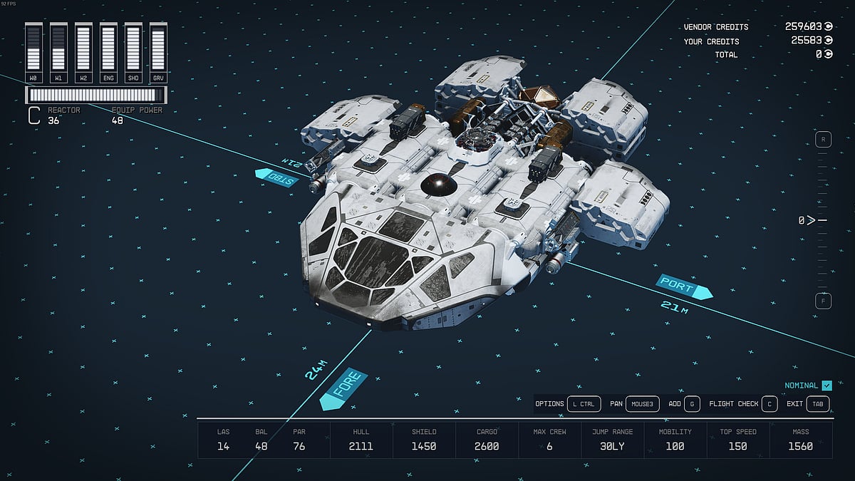 You can increase Crew Size in Starfield through this menu.