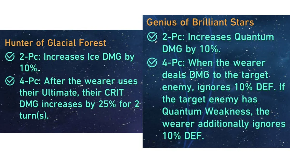 Hunter of Glacial Forest Set vs Genius of the Brilliant Stars for Jingliu