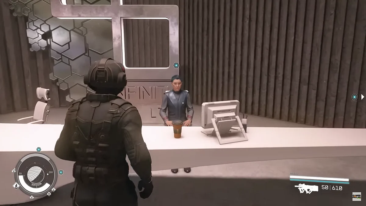 Use a fake ID to enter the Infinity Ltd. premises. 
