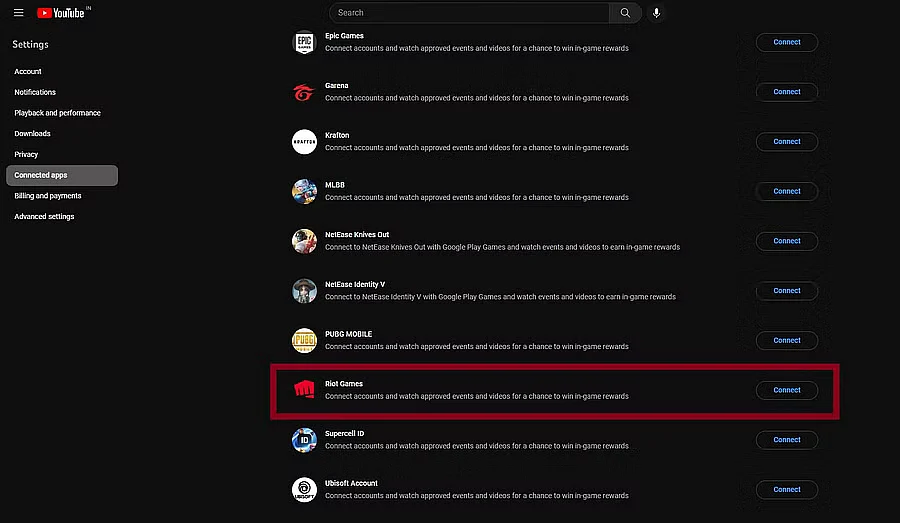 VCT 2023 Game Changers Championship Drops: Connecting YouTube and Riot Games Account