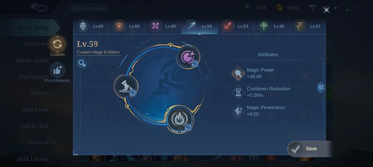 Best Emblem for Valentina in Mobile Legends