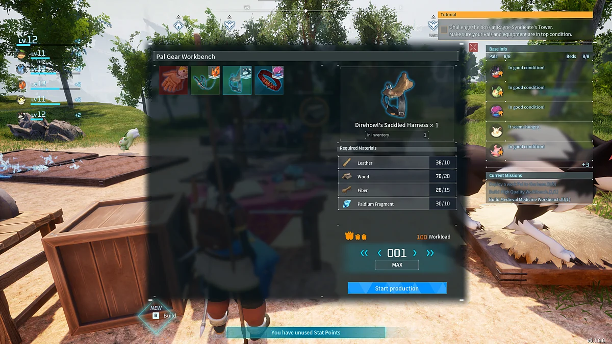 These Pal-specific Saddled Harnesses can be crafted to equip Mounts in Palworld.