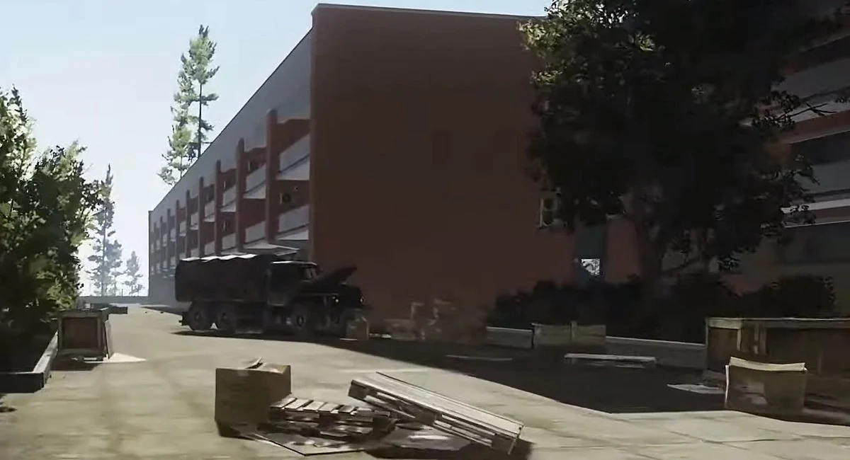 Enter the health resort from the west/left side. 