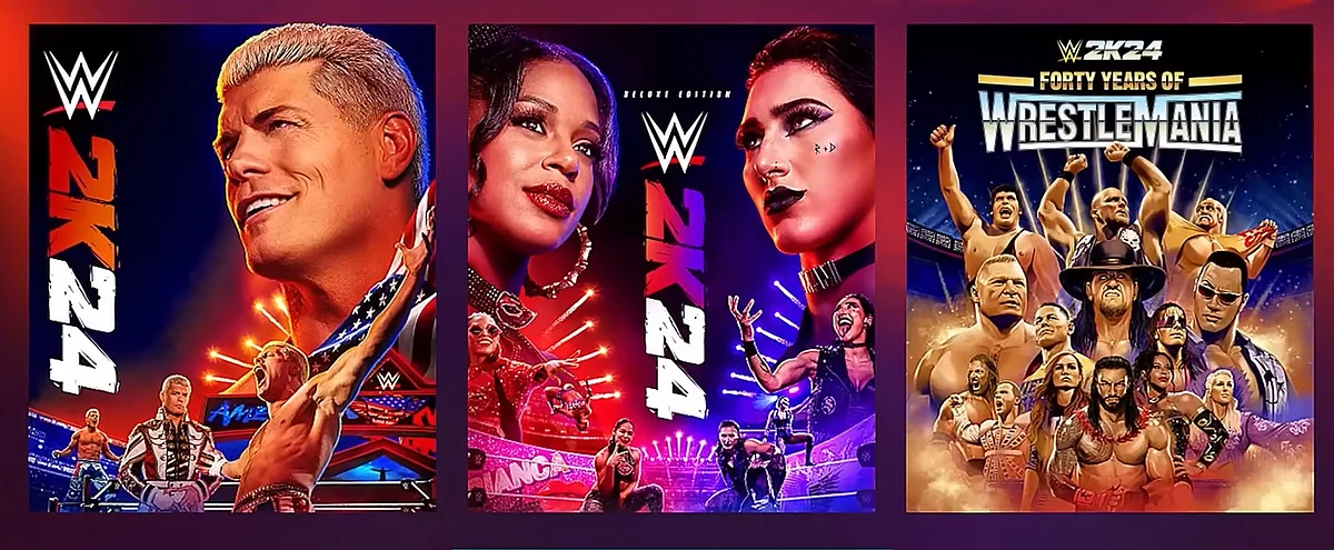 WWE 2K24 is available in different versions, featuring different wrestling stars on the cover. 