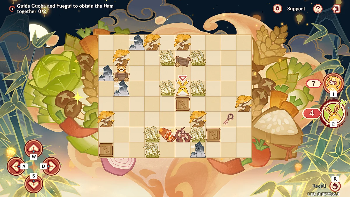 Move the Box near Yeugui's starting point one block downward.