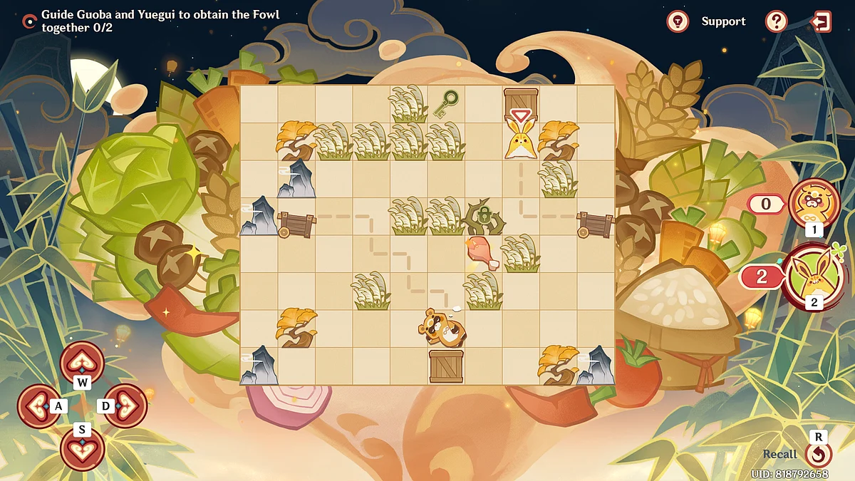 Switch to Yeugui and go back to the starting point and push the box nearby upwards.