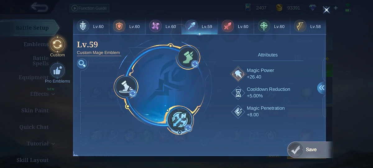 Best Vale Emblem in Mobile Legends