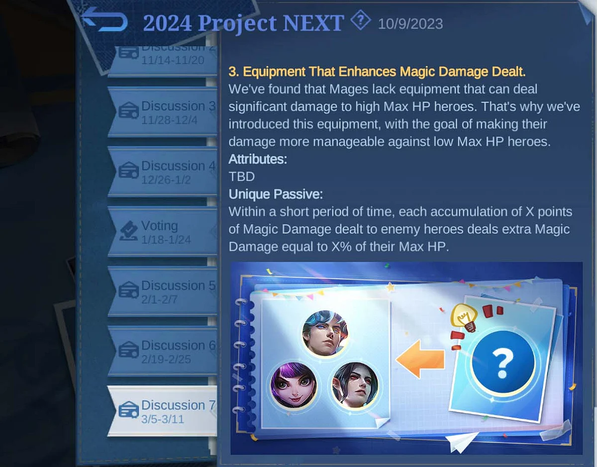 A new item idea has been introduced that allows Mages to deal damage based on the Max HP of the target.