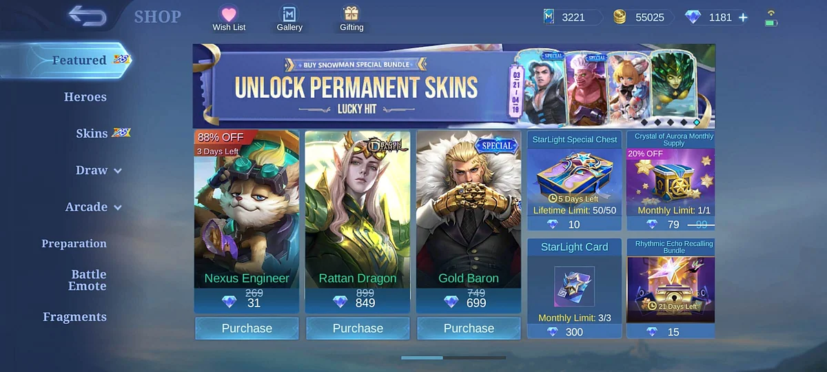Select an item you wish to purchase. Take note that not all items in the shop can be purchased using Promo Diamonds in ML.