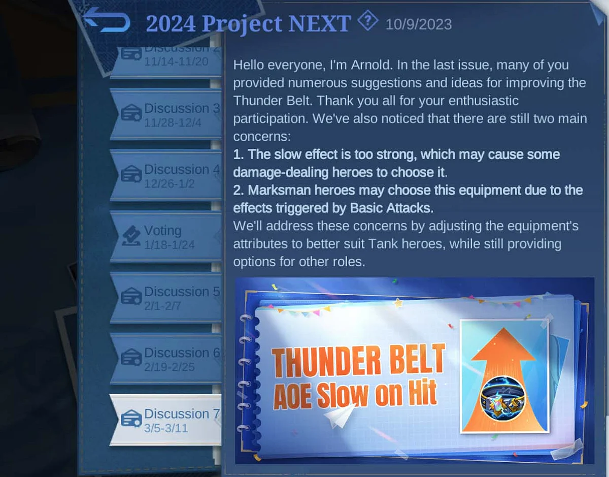 MLBB 2024 Project NEXT Update Thunder Belt adjustments