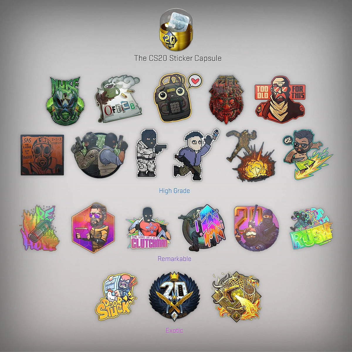 CS:GO update includes CS20 Weapon Case, Sticker Capsule and Cache's return to active duty
