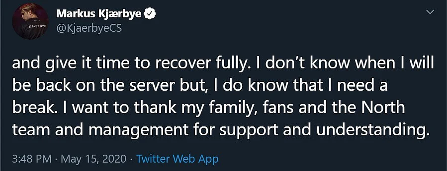 "I don’t know when I will be back on the server" - Kjaerbye gives an Update on his Health Situation