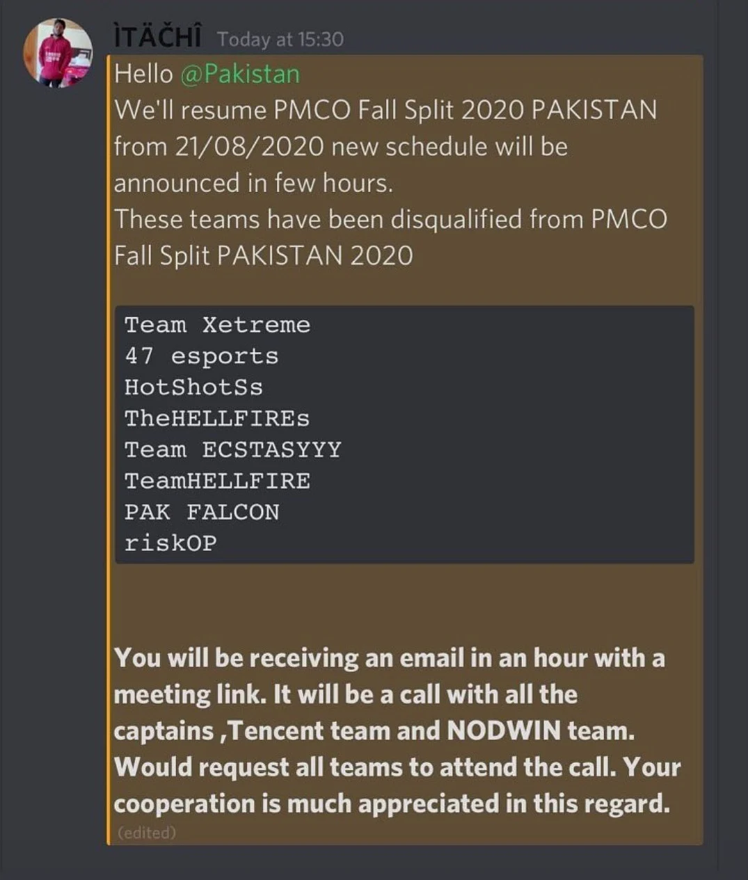 11 Teams Banned From PMCO India, 8 More From Pakistan