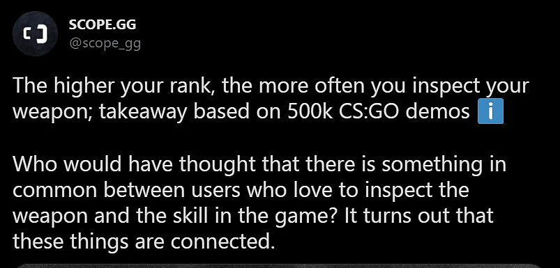 Stats Showcase Average Weapon Inspect Time Across All CS:GO Ranks