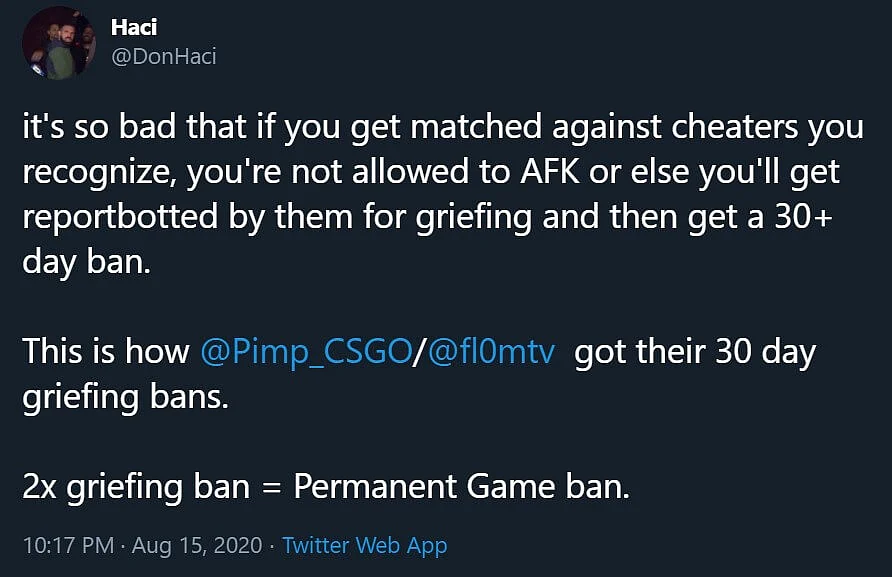 Valve Developer Claims to Have Put a Stop to ‘Report Botting’ in CS:GO
