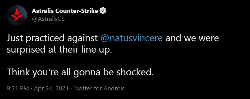 Astralis and Na’Vi Engage in Hilarious CS:GO Banter on Twitter
