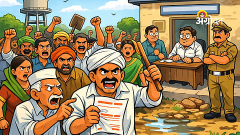 Farmers Protest Against 10-Year Water Tax Recovery Notices