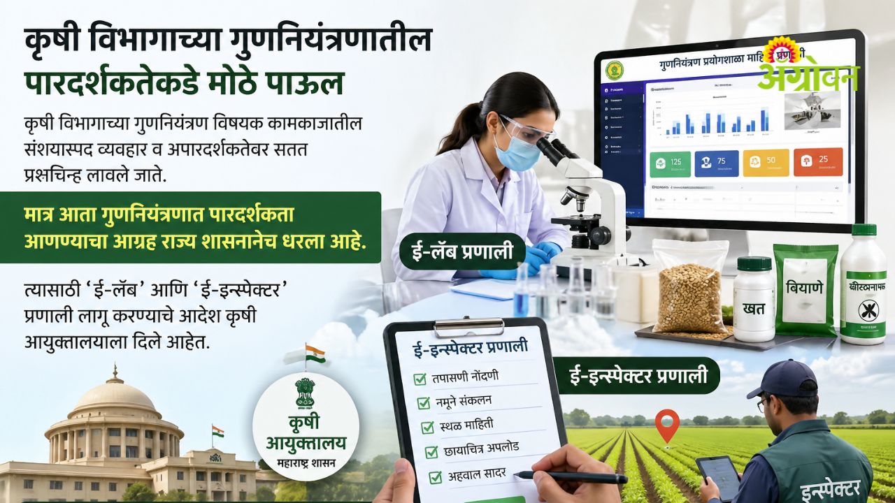 Agriculture reform for quality control