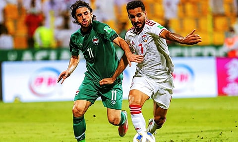 جانب من مباراة الإمارات والعراق (أرشيفية)