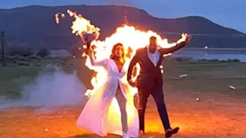 جانب من فيديو العروسين 