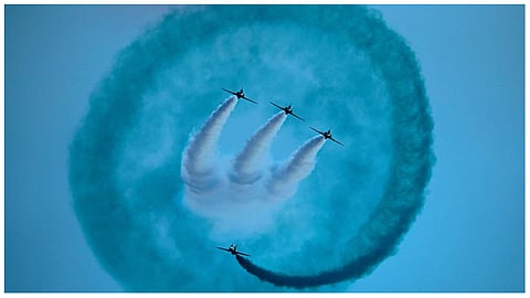 جانب من الاستعراضات الجوية