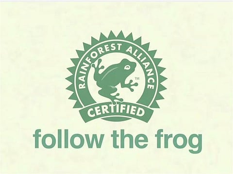 علامة الضفدع على المنتجات الغذائية
