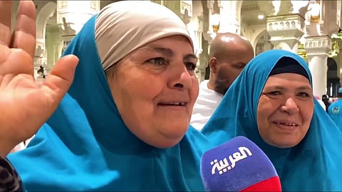 مواطنات مصريات خلال أداء مناسك العمرة