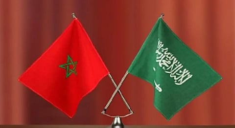 علم المملكة العربية السعودية والمملكة المغربية