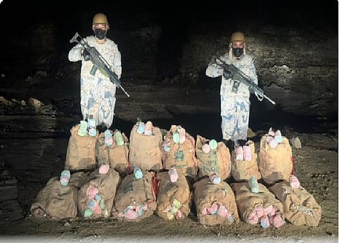 حرس الحدود بجازان يحبط تهريب (220) كجم من القات المخدر