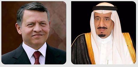 خادم الحرمين الشريفين، والملك عبدالله الثاني ابن الحسين.