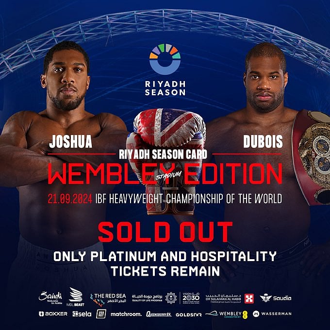 نفاد تذاكر الدخول العامة لنزال Riyadh Season Card Wembley Edition
