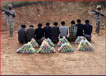 حرس الحدود بجازان يقبض على 9 مخالفين لتهريبهم 160 كيلوجرامًا من القات المخدر